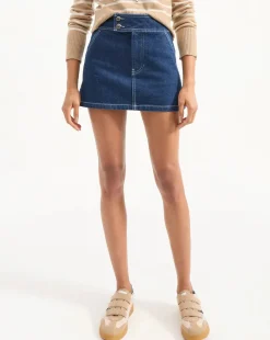 Hot - Bowen Denim Mini Skirt - Indigo Rinse Mini Skirts