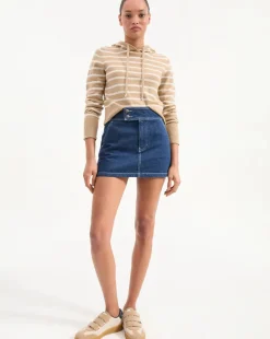 Hot - Bowen Denim Mini Skirt - Indigo Rinse Mini Skirts