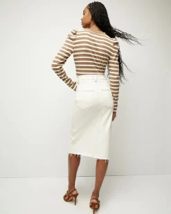 New - Breves Denim Midi Skirt - Ecru Skirts | Long Skirts