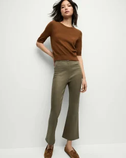 Hot - Carson Coated Off-Duty Kick-Flare Jean - Army High Gloss Flare | Pants