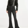 Outlet - Carson High Rise Ankle Flare W/ Feather Hem - Washed Onyx Flare | High-Rise