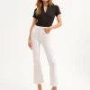 Hot - Carson Kick-Flare Jean - White Flare | High-Rise