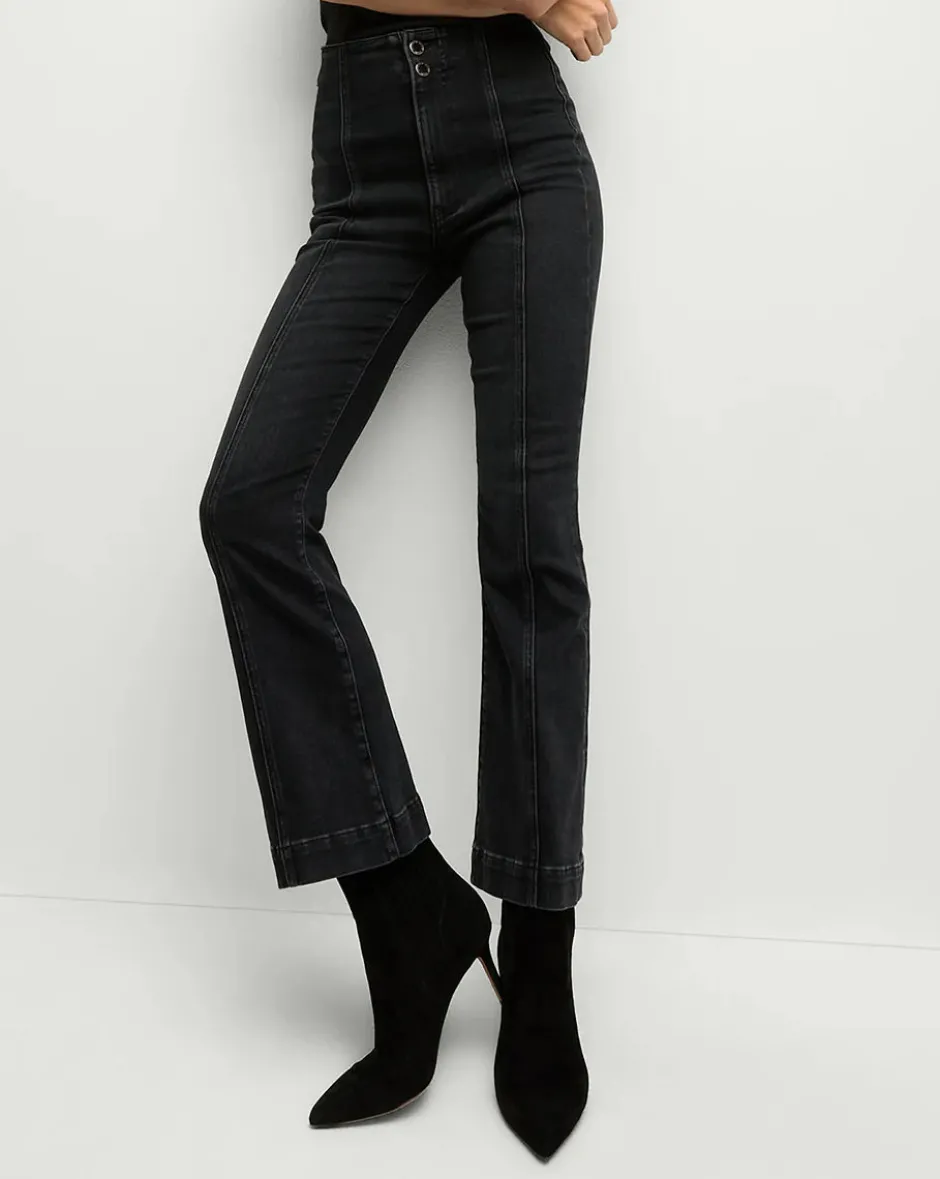 Sale - Carson Seamed Kick-Flare Jean - Washed Onyx Flare | Denim