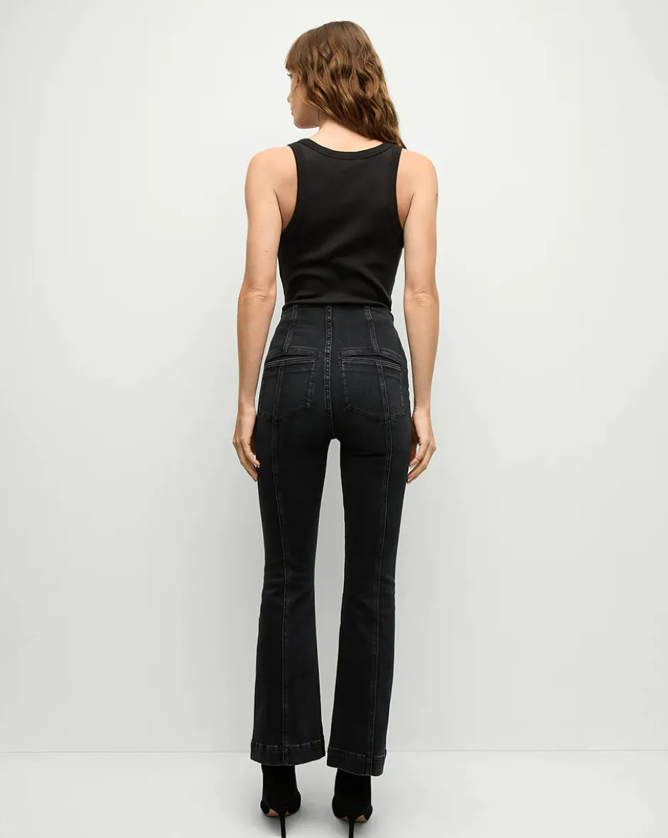 Sale - Carson Seamed Kick-Flare Jean - Washed Onyx Flare | Denim