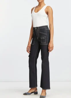 Sale - Crosbie Wide Leg Cargo - Oxford Flare | High-Rise