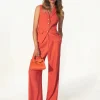 Clearance - Heyser Wide-Leg Pant - Persimmon Pants