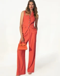 Clearance - Heyser Wide-Leg Pant - Persimmon Pants