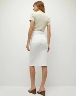 Discount - Nazia Denim Pencil Skirt - White Long Skirts | Denim
