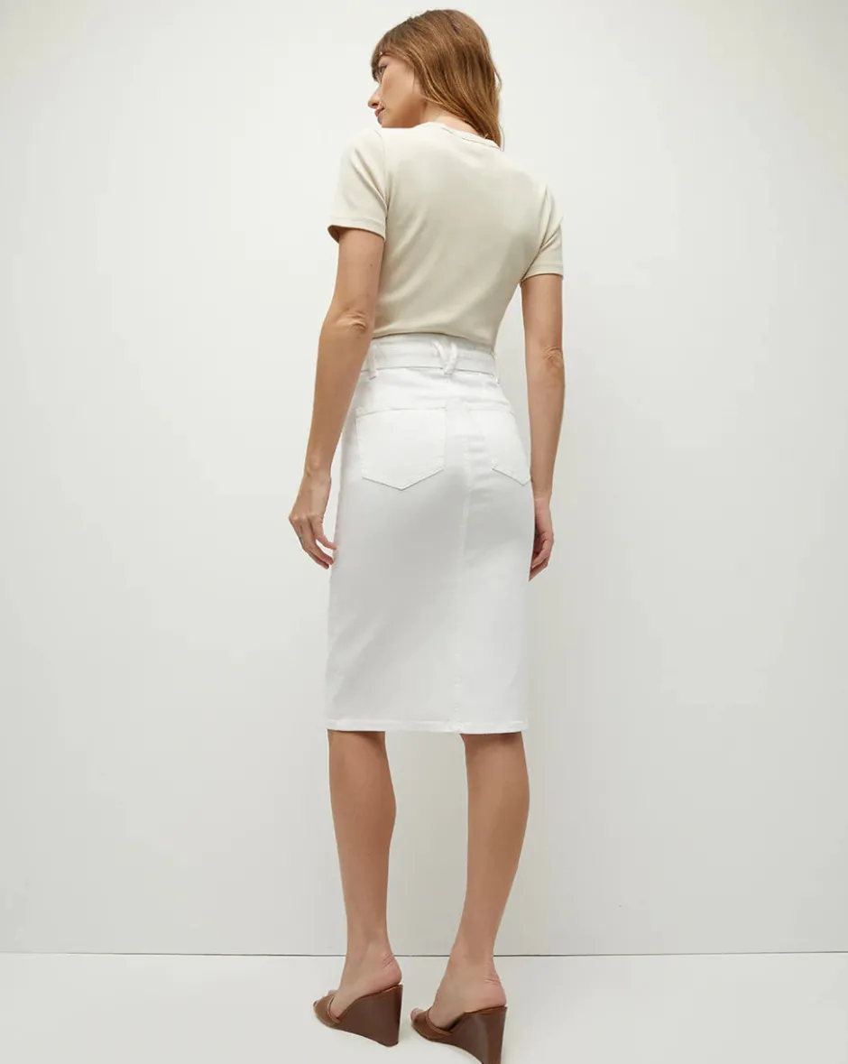 Discount - Nazia Denim Pencil Skirt - White Long Skirts | Denim