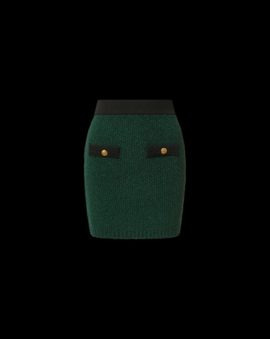 Hot - Rivka Tweed Skirt - Pine/Black Mini Skirts