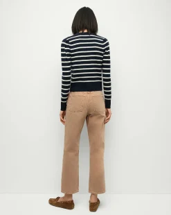 Discount - Solene Cashmere Striped Cardigan - Navy/Ivory Sweaters & Knits
