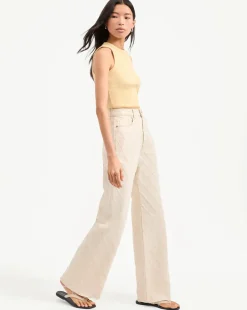Best - Taylor Diamond Printed Wide-Leg Jean - Ecru Denim | All Denim