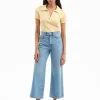 Outlet - Taylor Scalloped Cropped Wide-Leg Jean - Nova Denim | All Denim