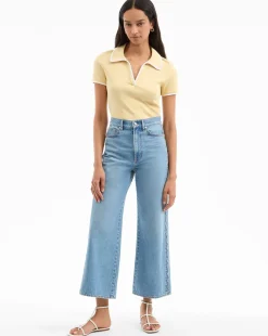 Outlet - Taylor Scalloped Cropped Wide-Leg Jean - Nova Denim | All Denim