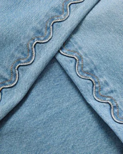 Outlet - Taylor Scalloped Cropped Wide-Leg Jean - Nova Denim | All Denim
