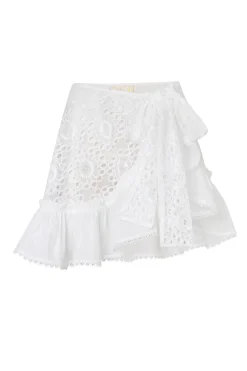 Online - Azure Wrap Mini Skirt - White Coverups | Mini Skirts